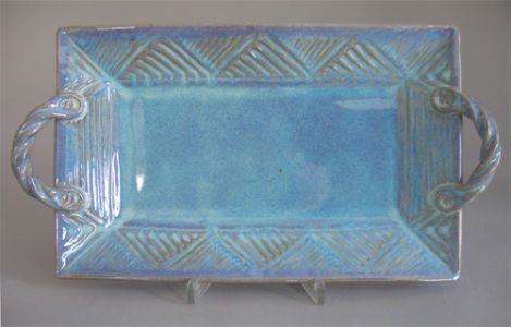  Large Rectangular Platter in Seafoam